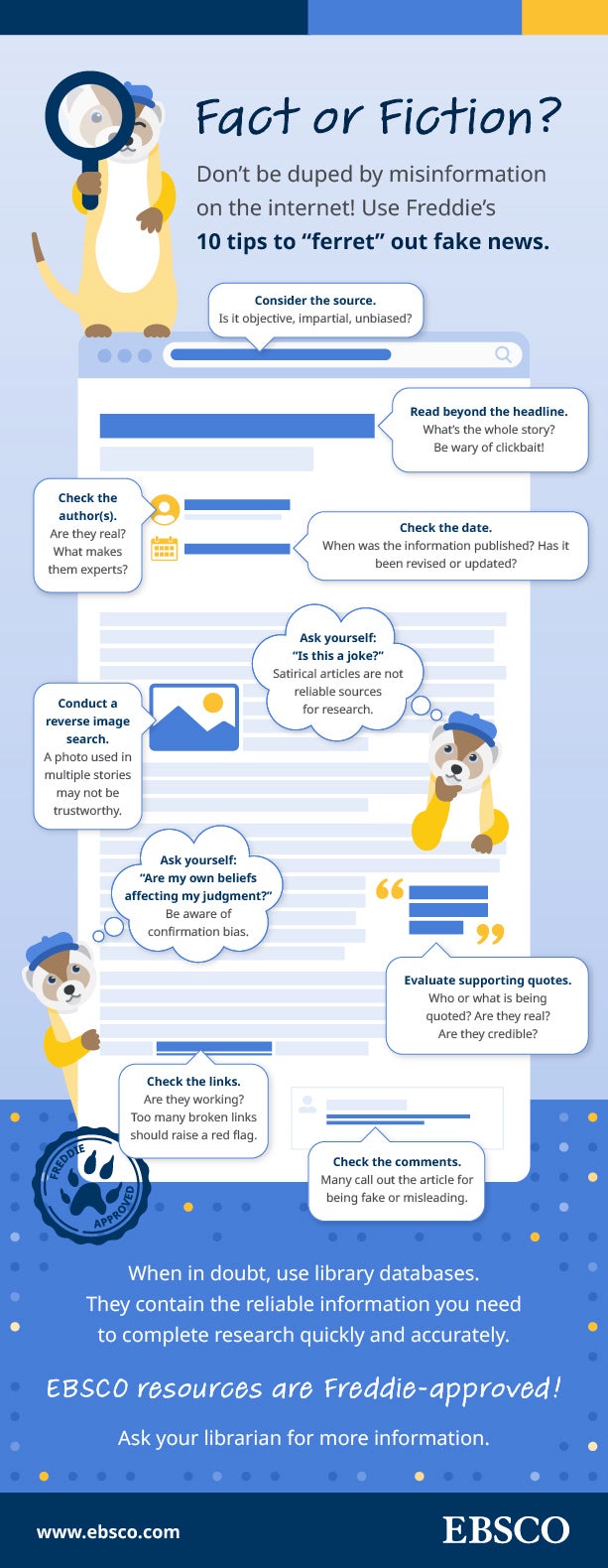 Tips to Ferret Out Fake News Infographic   