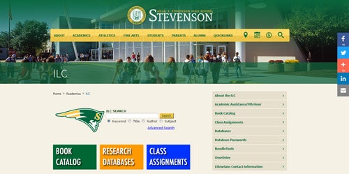 adlai stevenson high school homepage screenshot