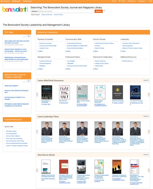 benevolent society homepage screenshot