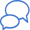 chat two bubbles icon mblue