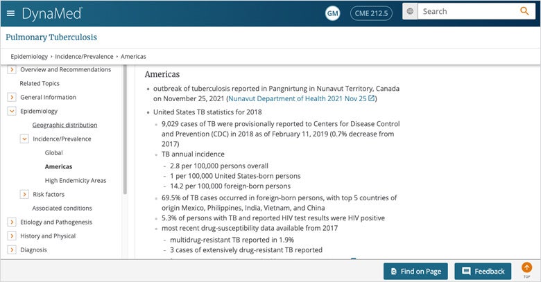 dynamed one click link to primary literature screenshot