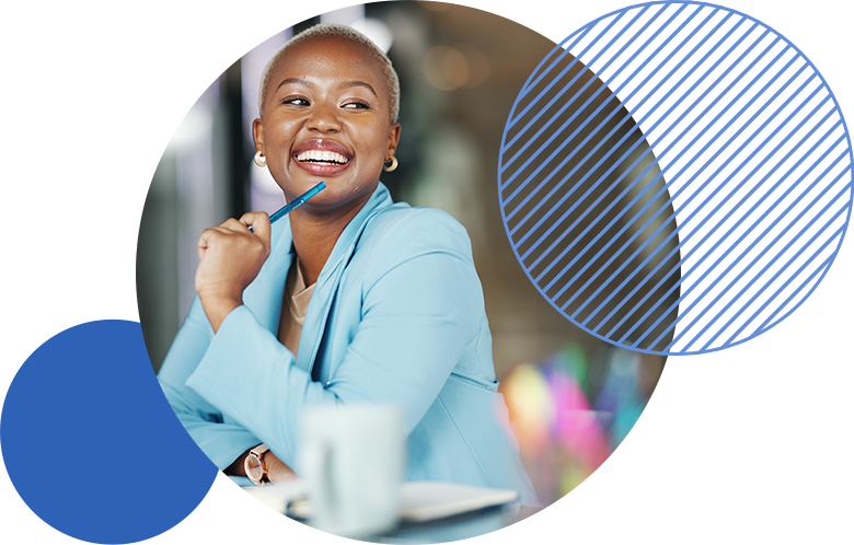 ebsco learning woman smiling circles web image