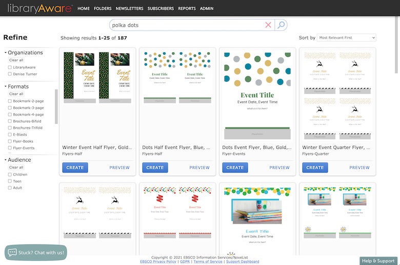 finding the perfect template in libraryaware polka dots blog image