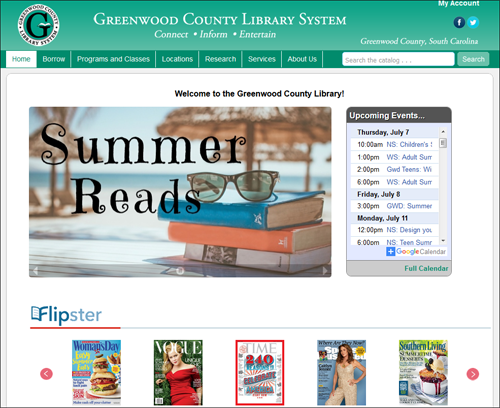 greenwood county library system screenshot