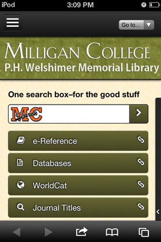 milligan college mobile screenshot