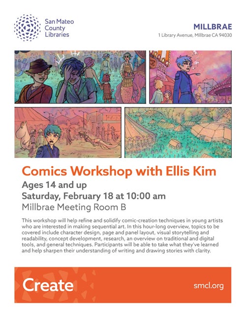 san mateo county libraries comics workshop image