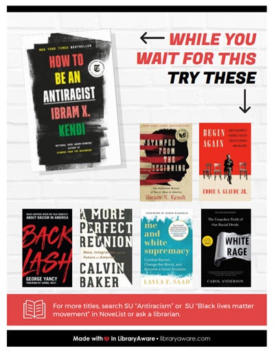 while you wait antiracist reading flyer image