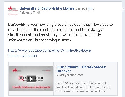 university of bedfordshire facebook screenshot