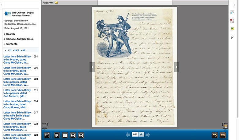 1861 Letter from soldier Edwin Birley to his parents
