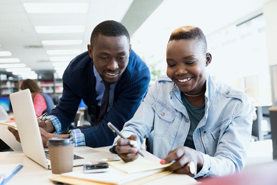 African American instructor and student