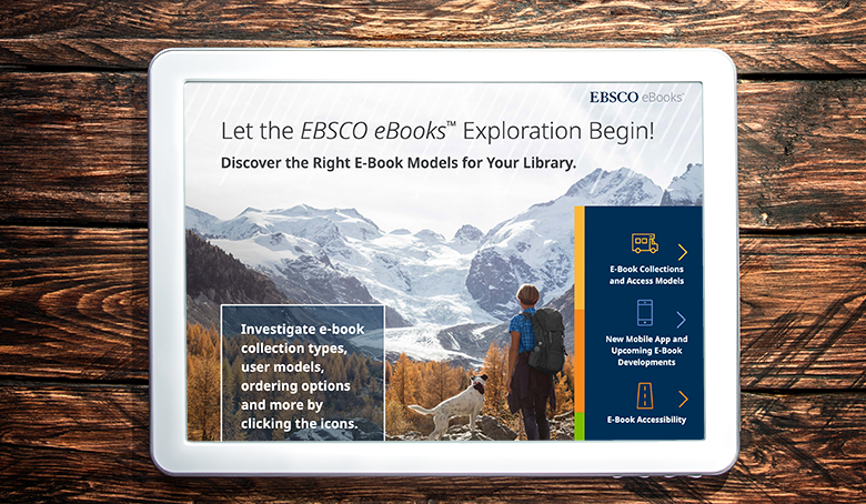 EBSCO eBooks eBrochure on a tablet