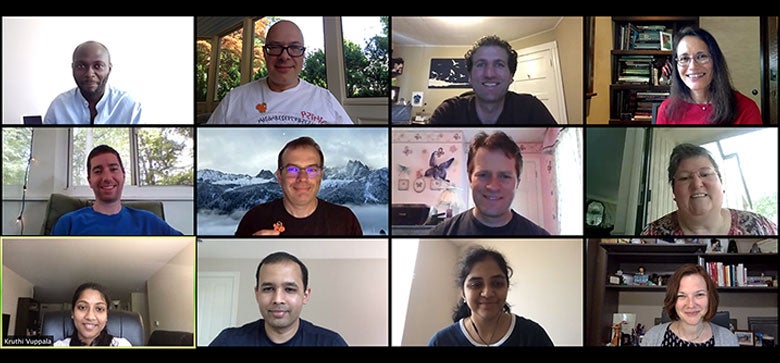 zoom call screenshot with 12 people