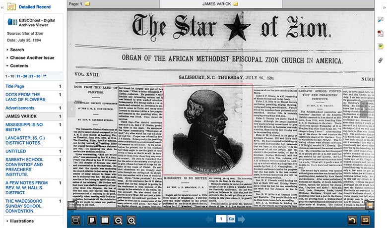 African American Historical Serials Collection Ebsco